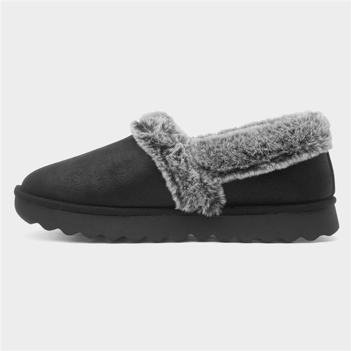 Cozy Up Womens Black Full Slipper