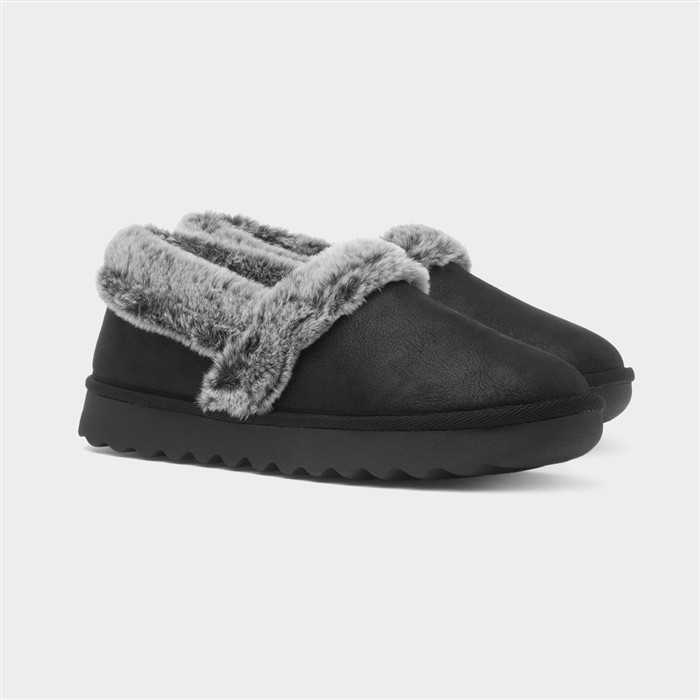 Cozy Up Womens Black Full Slipper
