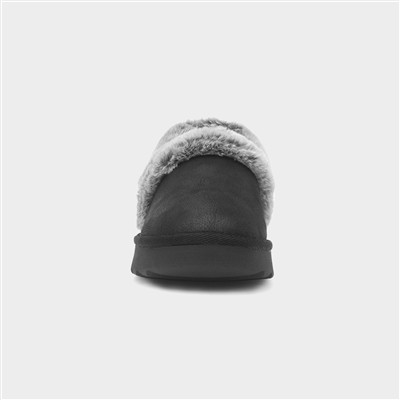 Cozy Up Womens Black Full Slipper