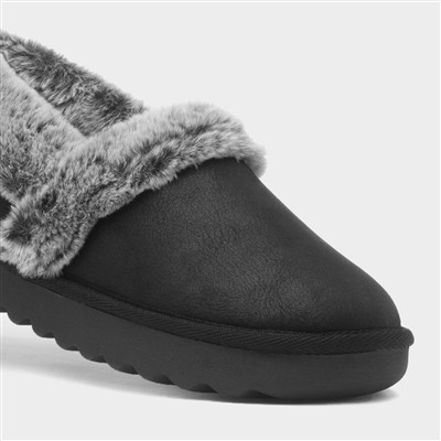 Cozy Up Womens Black Full Slipper