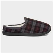 Sleephhh Mens Burgundy Check Mule Slippers (Click For Details)