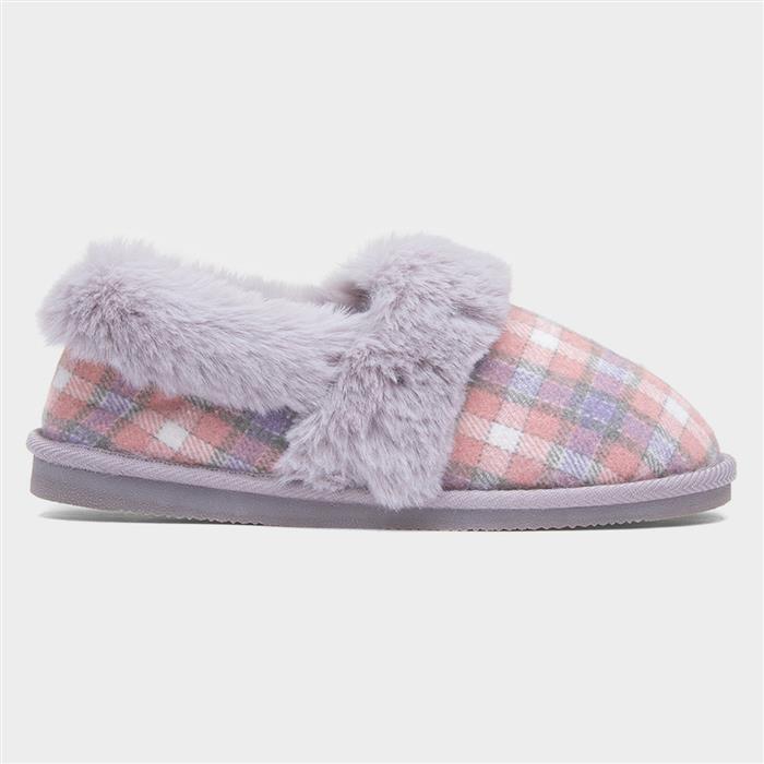 Ballyfin Womens Pink Full Tartan Slipper