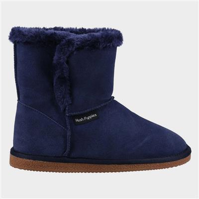 Ashleigh Womens Blue Suede Bootie