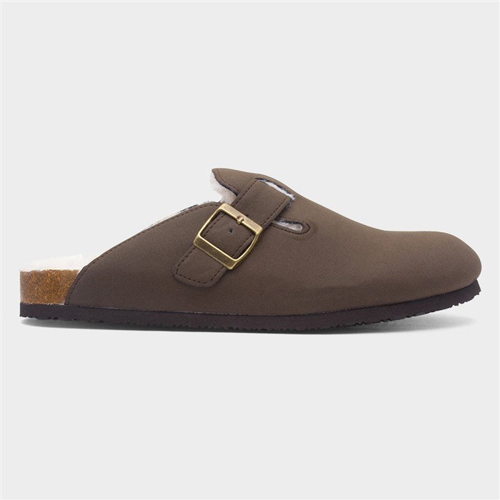Pappy Mens Brown Faux Fur Clog