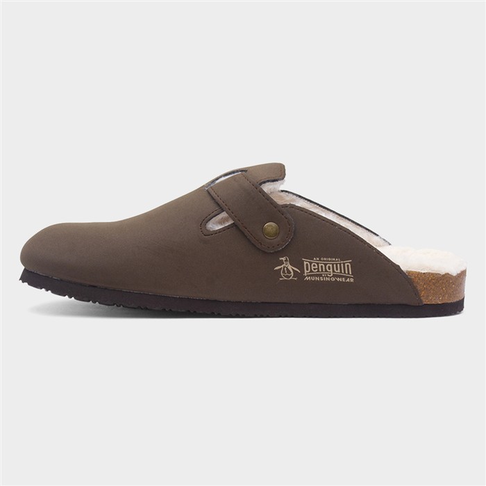 Pappy Mens Brown Faux Fur Clog
