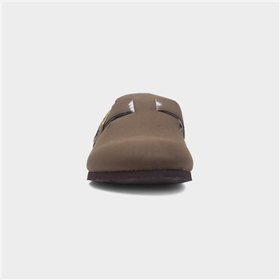 Pappy Mens Brown Faux Fur Clog