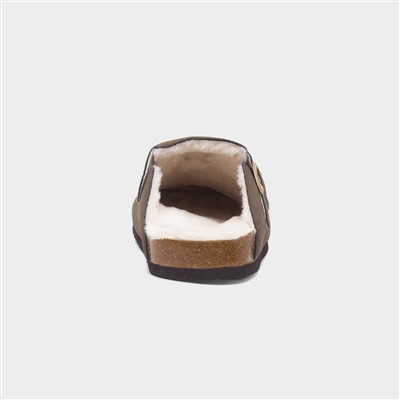 Pappy Mens Brown Faux Fur Clog