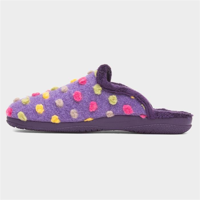 Montreal Womens Purple Polka Dot Slipper