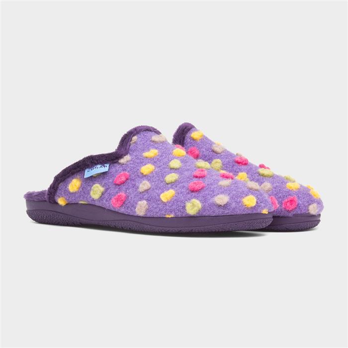 Montreal Womens Purple Polka Dot Slipper