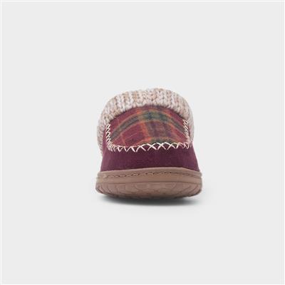 Emblaze Womens Red Tartan Mule Slipper