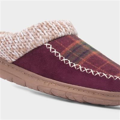 Emblaze Womens Red Tartan Mule Slipper