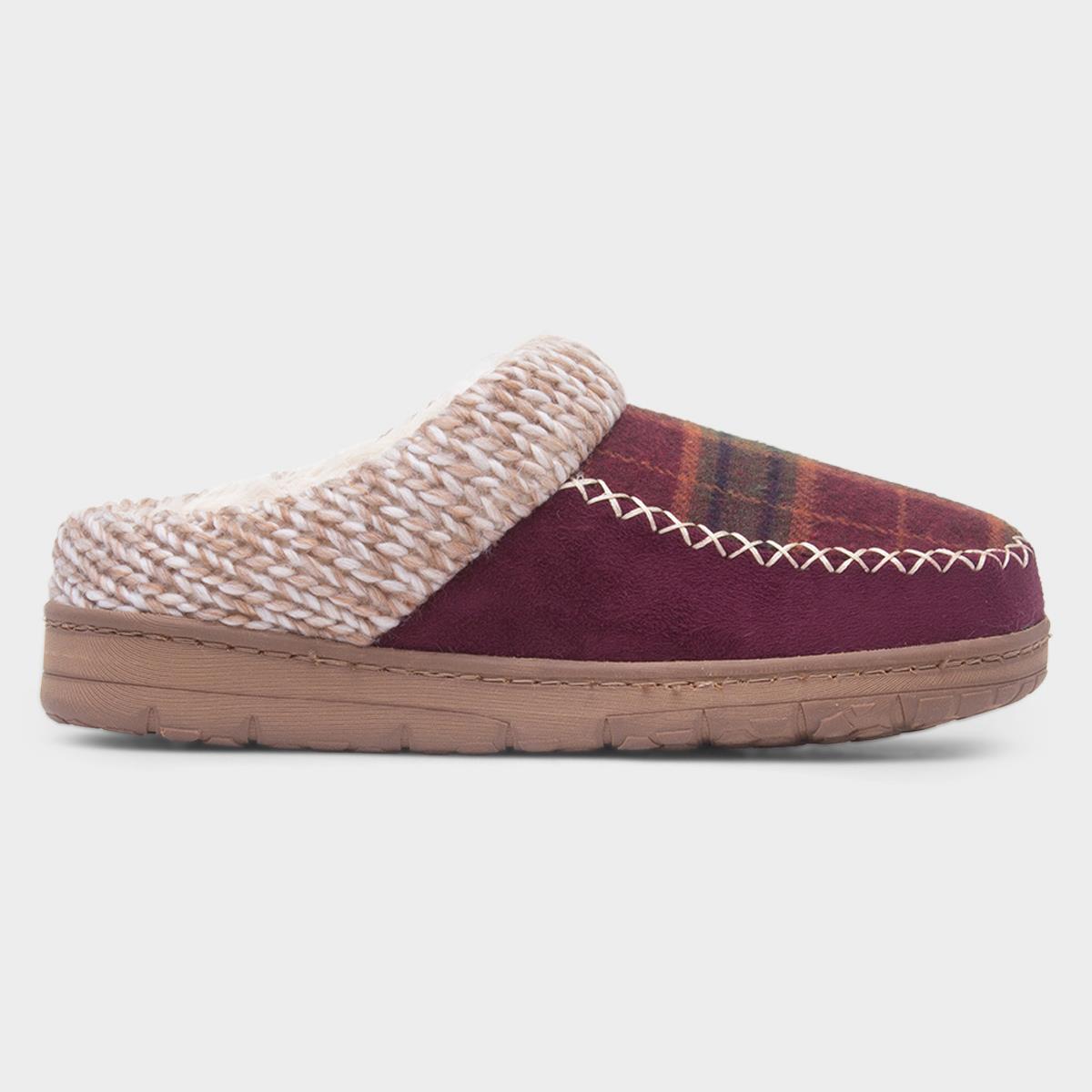 Emblaze Womens Red Tartan Mule Slipper