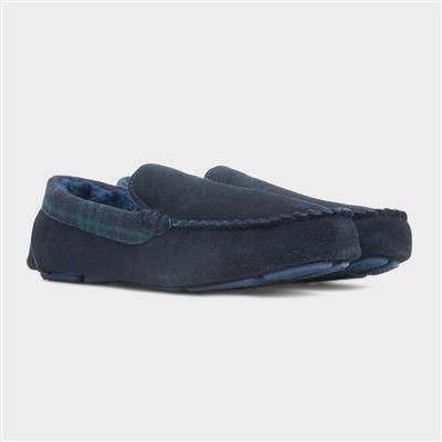 Andreas Mens Navy Leather Moccasin