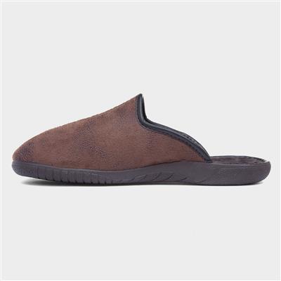 Goodyear Tees Mens Brown Mule Slipper-699636 | Shoe Zone