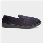 Jo & Joe Edward Mens Navy Wider Fit Full Slipper (Click For Details)