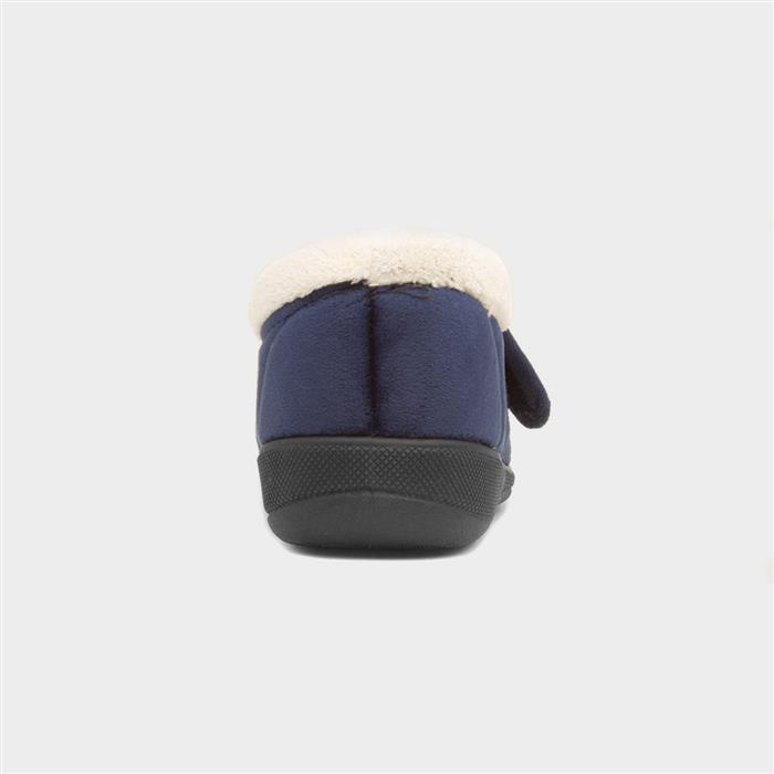 Matilda Womens Navy Wide Fit Slipper