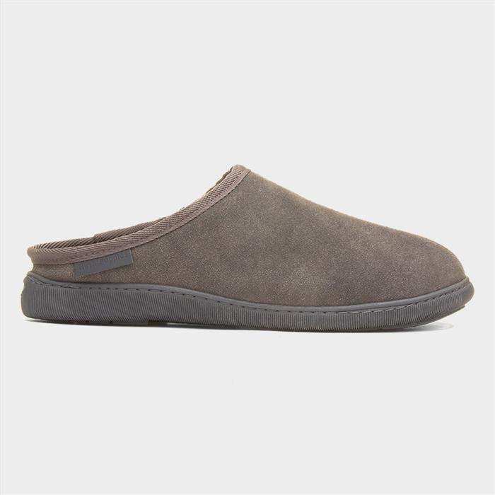 Hush Puppies Men's Grey Ashton Suede Mule Slipper Size 12