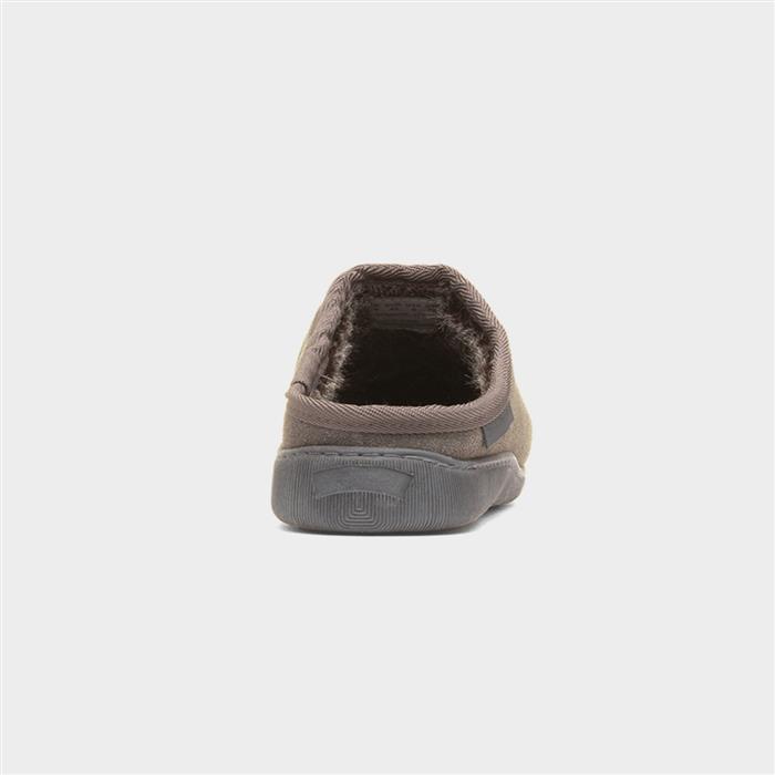 Ashton Mens Grey Suede Mule Slipper