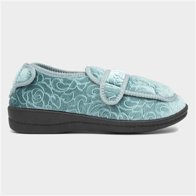 Grace Womens Teal Wider Fitting Slipper
