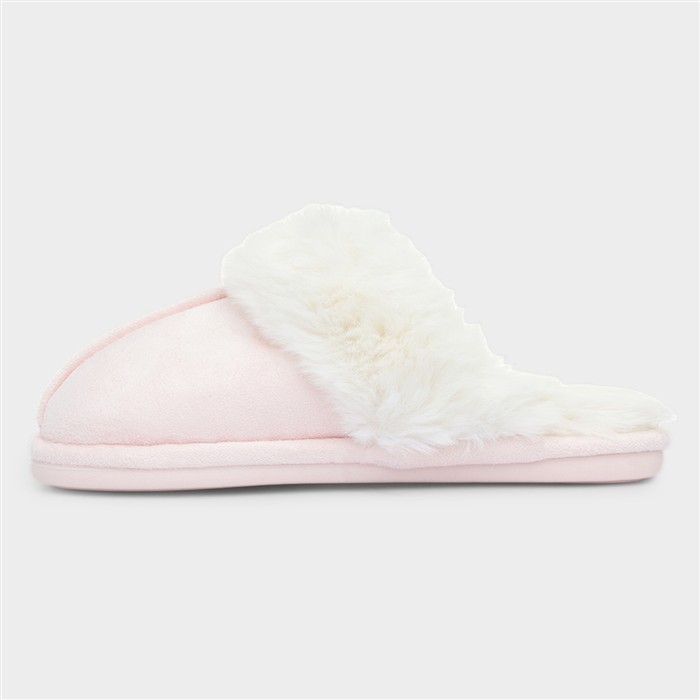 Inaya Pink Womens Mule Faux Fur Slipper
