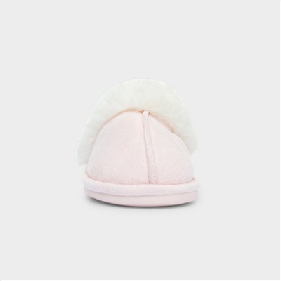 Inaya Pink Womens Mule Faux Fur Slipper