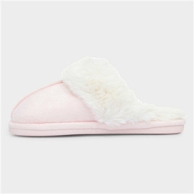 Inaya Pink Womens Mule Faux Fur Slipper