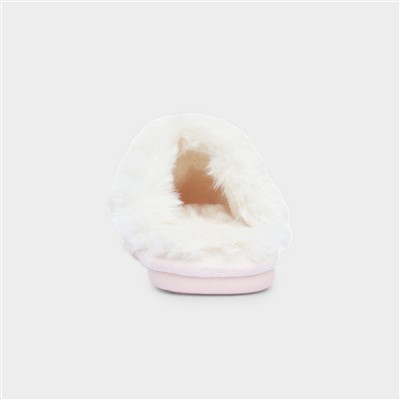 Inaya Pink Womens Mule Faux Fur Slipper