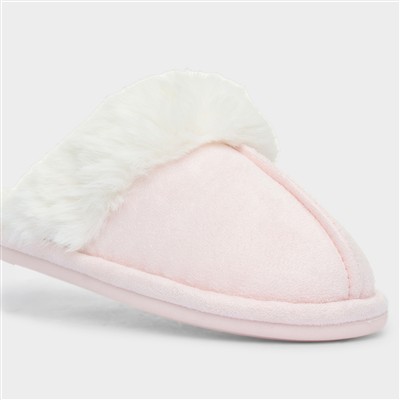 Inaya Pink Womens Mule Faux Fur Slipper
