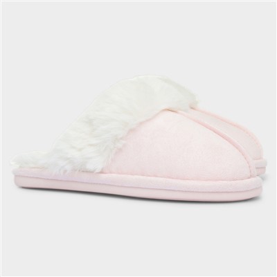 Inaya Pink Womens Mule Faux Fur Slipper