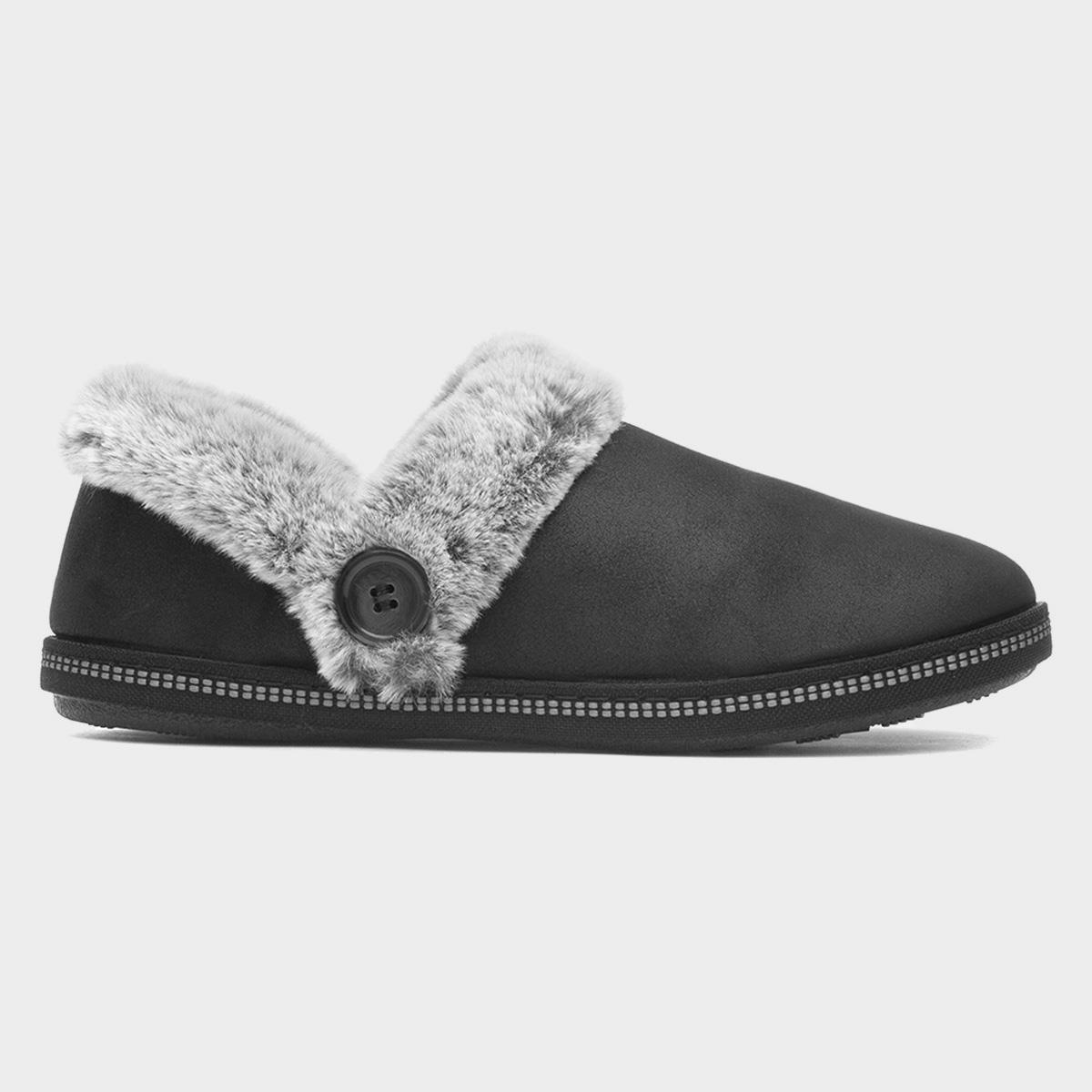 Cosy Campfire Womens Black Slipper