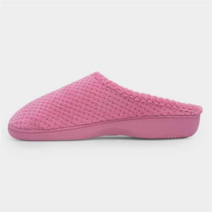 Popcorn Terry Womens Pink Mule Slippers