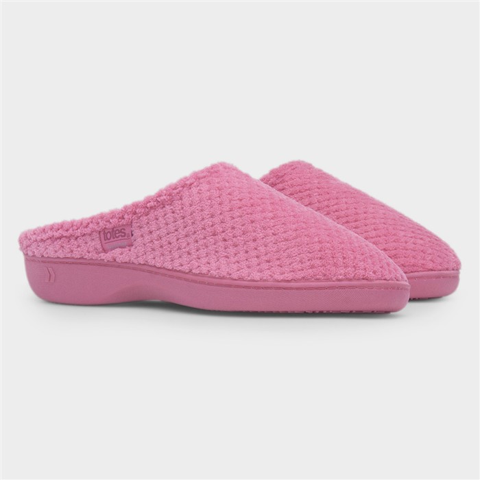 Popcorn Terry Womens Pink Mule Slippers
