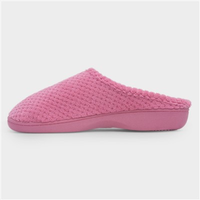 Popcorn Terry Womens Pink Mule Slippers