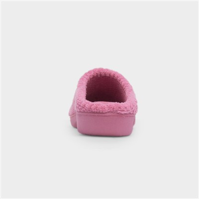 Popcorn Terry Womens Pink Mule Slippers