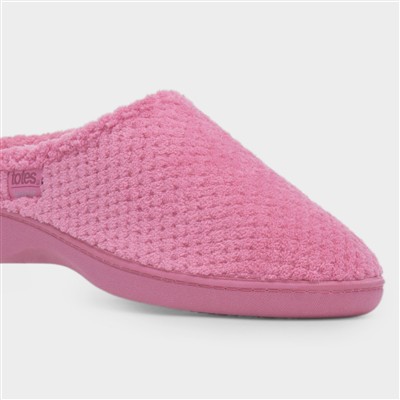 Popcorn Terry Womens Pink Mule Slippers