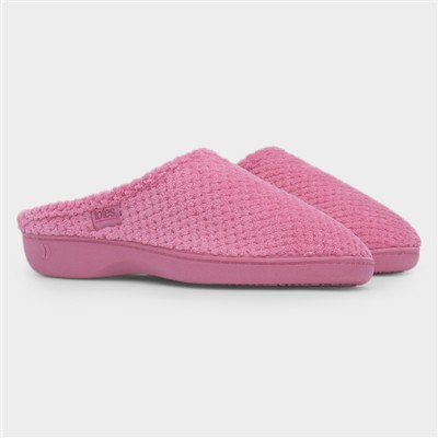 Popcorn Terry Womens Pink Mule Slippers