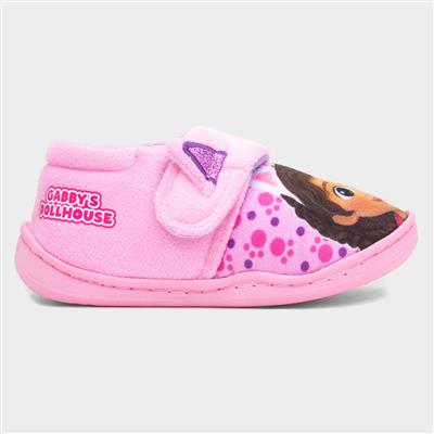 Gabby's Dollhouse Kids Pink Easy Fasten Slipper-69981 | Shoe Zone