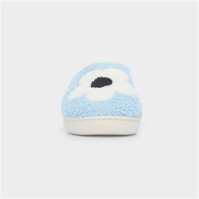 Blossom Womens Blue Mule Slipper