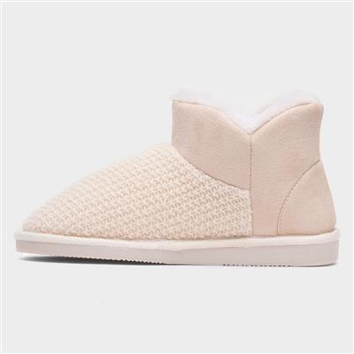 Rosanna Womens Cream Bootie Slipper