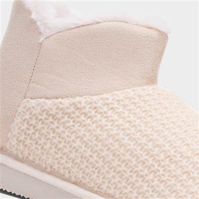 Rosanna Womens Cream Bootie Slipper
