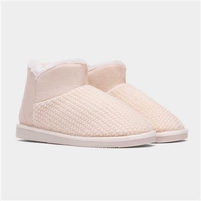 Rosanna Womens Cream Bootie Slipper