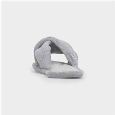 Womens Marl Grey Womens Mule Slipper