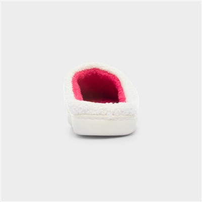 Womens Cream Bow Slipper