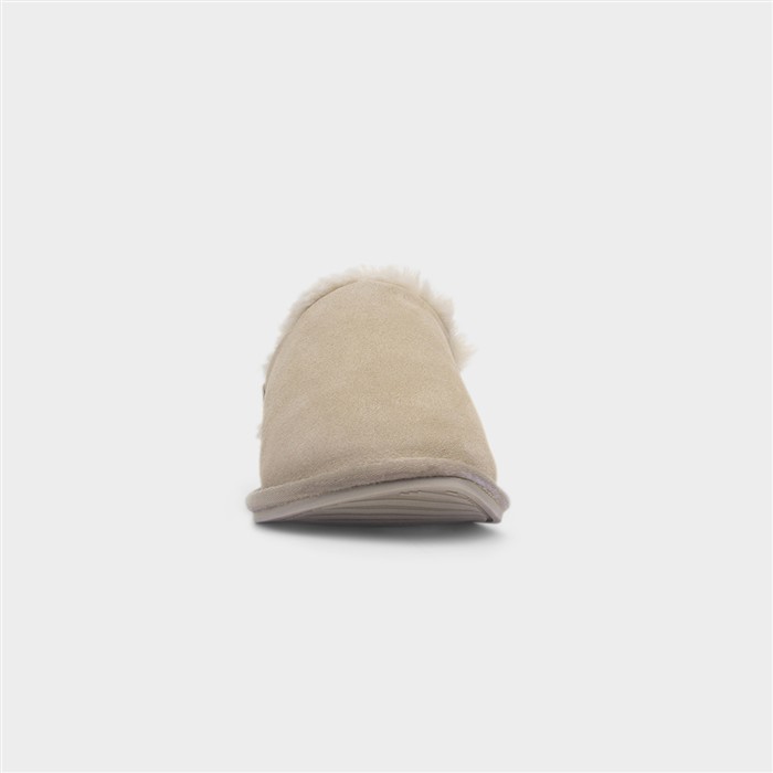 Womens Sand Suede Mule Slipper