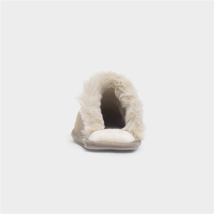 Womens Sand Suede Mule Slipper