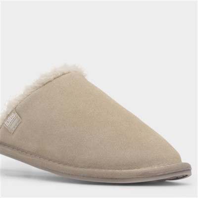 Womens Sand Suede Mule Slipper