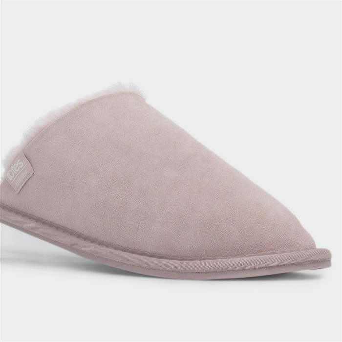 Womens Pink Suede Mule Slipper