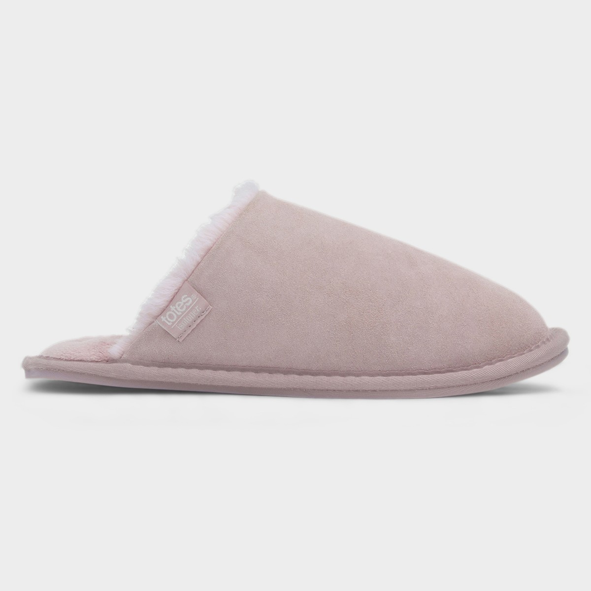 Womens Pink Suede Mule Slipper