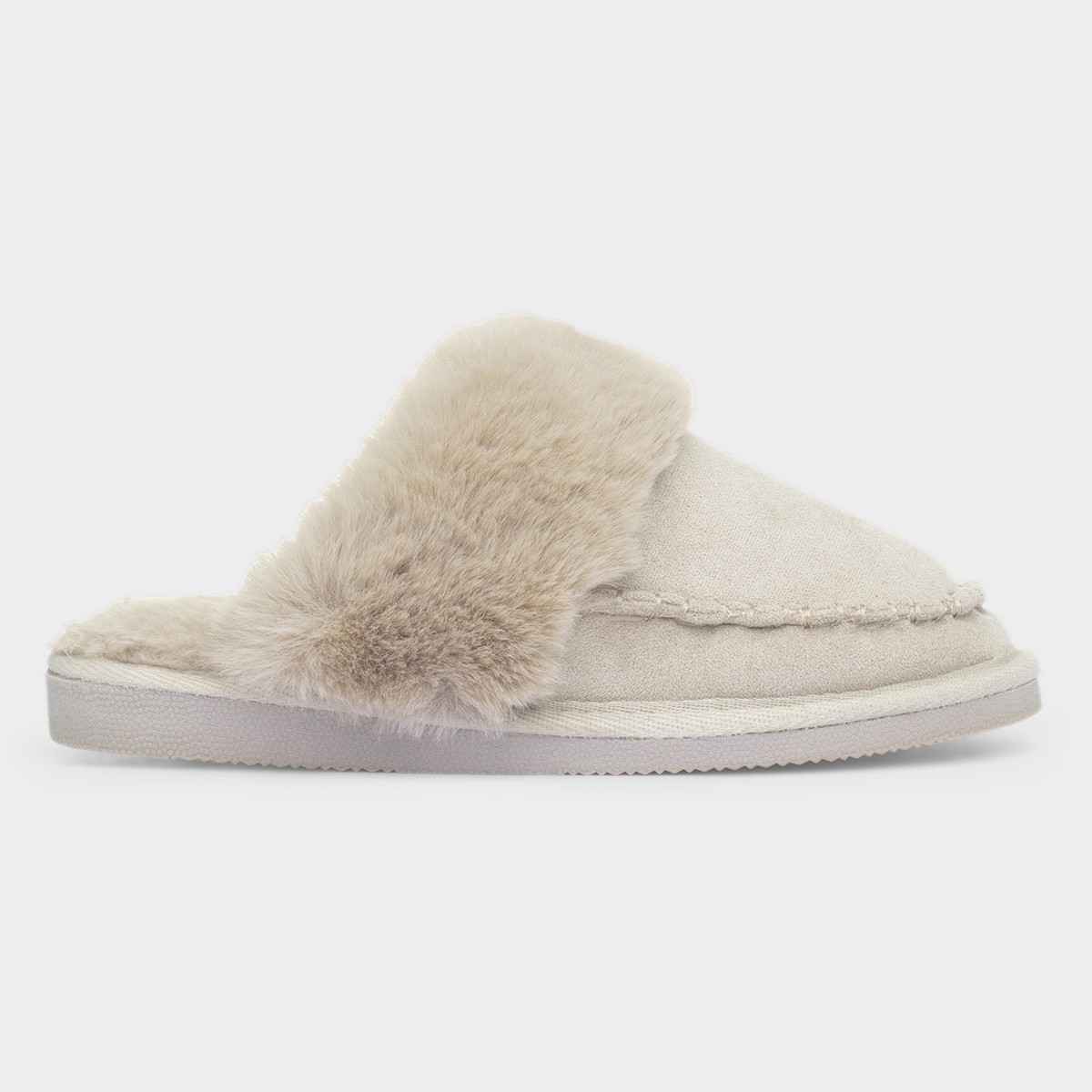 Lily Womens Taupe Mule Slip On Slipper