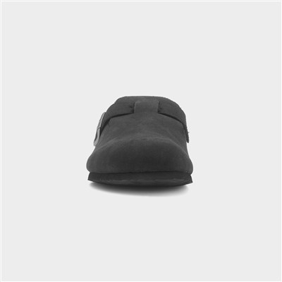 Pappy Mens Black Faux Fur Clog